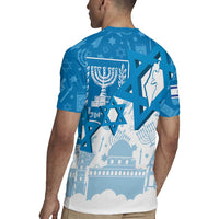 Israel Independence Day Rugby Jersey Yom Ha'atzmaut Star Of David Jewish Pattern
