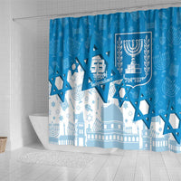 Israel Independence Day Shower Curtain Yom Ha'atzmaut Star Of David Jewish Pattern