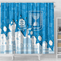Israel Independence Day Shower Curtain Yom Ha'atzmaut Star Of David Jewish Pattern