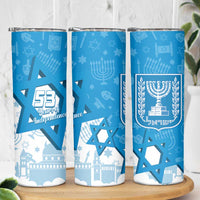 Israel Independence Day Skinny Tumbler Yom Ha'atzmaut Star Of David Jewish Pattern