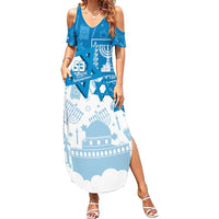 Israel Independence Day Summer Maxi Dress Yom Ha'atzmaut Star Of David Jewish Pattern