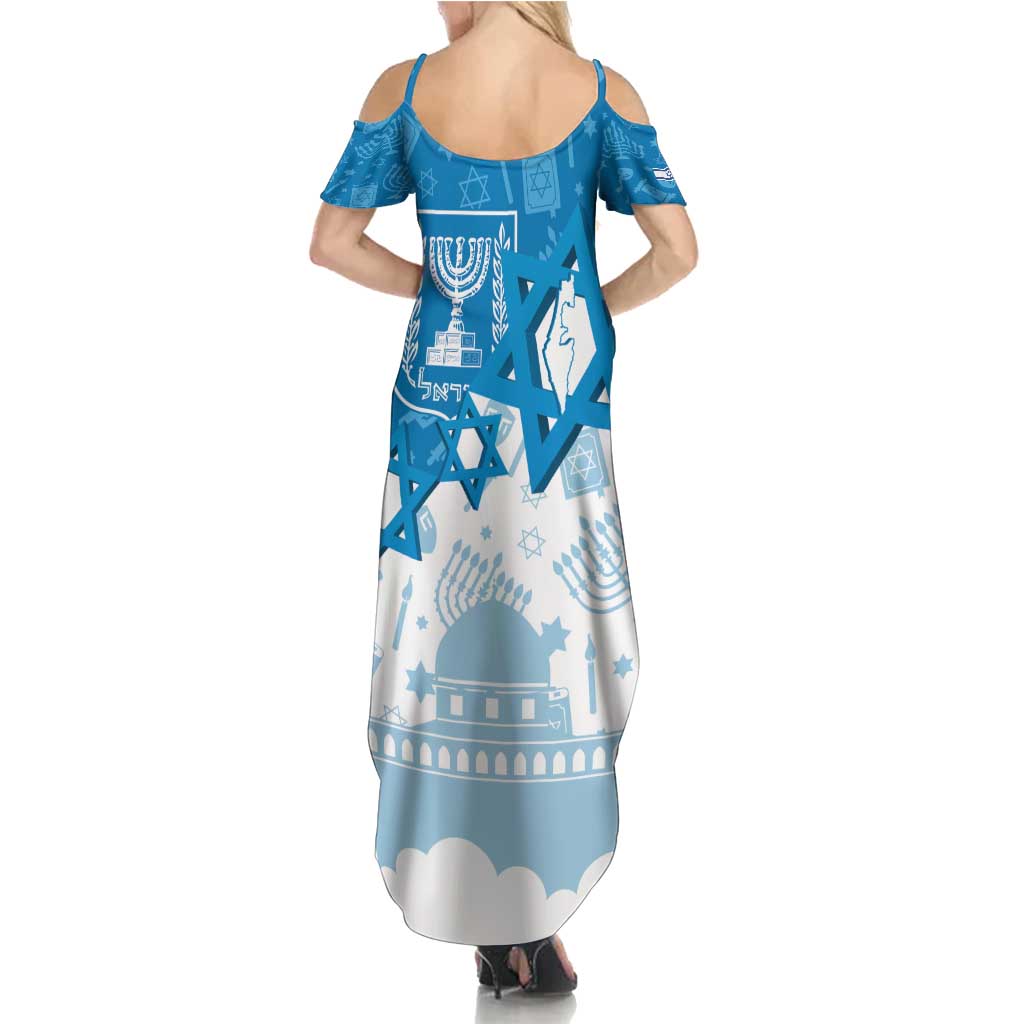 Israel Independence Day Summer Maxi Dress Yom Ha'atzmaut Star Of David Jewish Pattern
