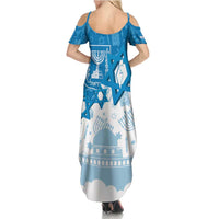 Israel Independence Day Summer Maxi Dress Yom Ha'atzmaut Star Of David Jewish Pattern