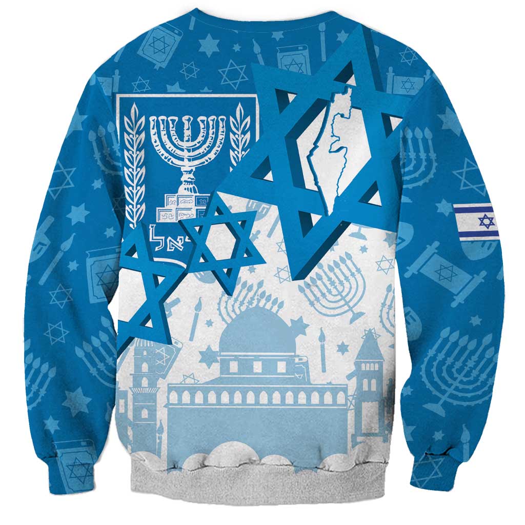 Israel Independence Day Sweatshirt Yom Ha'atzmaut Star Of David Jewish Pattern