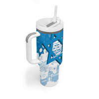 Israel Independence Day Tumbler With Handle Yom Ha'atzmaut Star Of David Jewish Pattern