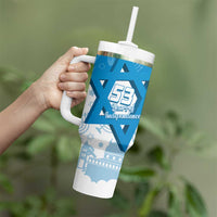 Israel Independence Day Tumbler With Handle Yom Ha'atzmaut Star Of David Jewish Pattern