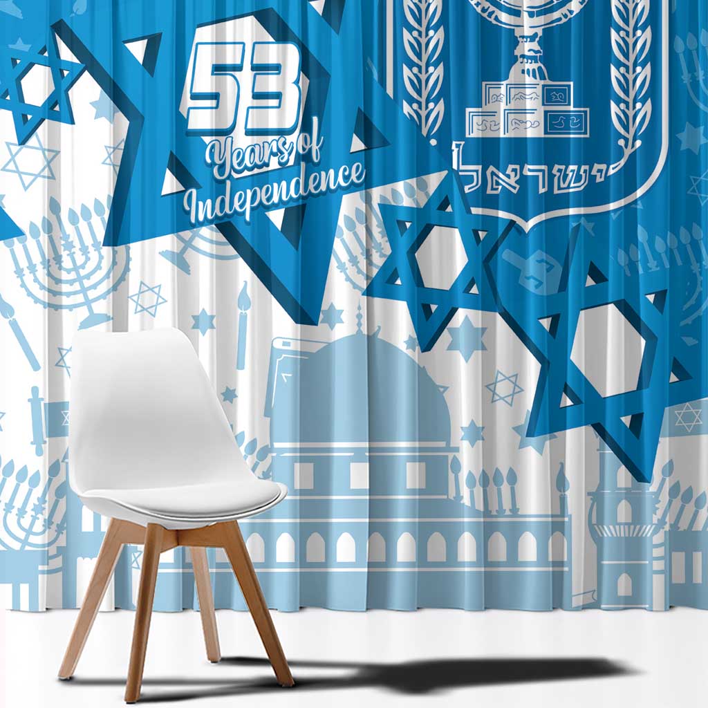 Israel Independence Day Window Curtain Yom Ha'atzmaut Star Of David Jewish Pattern