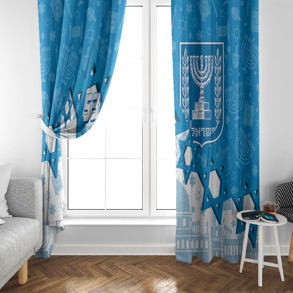 Israel Independence Day Window Curtain Yom Ha'atzmaut Star Of David Jewish Pattern