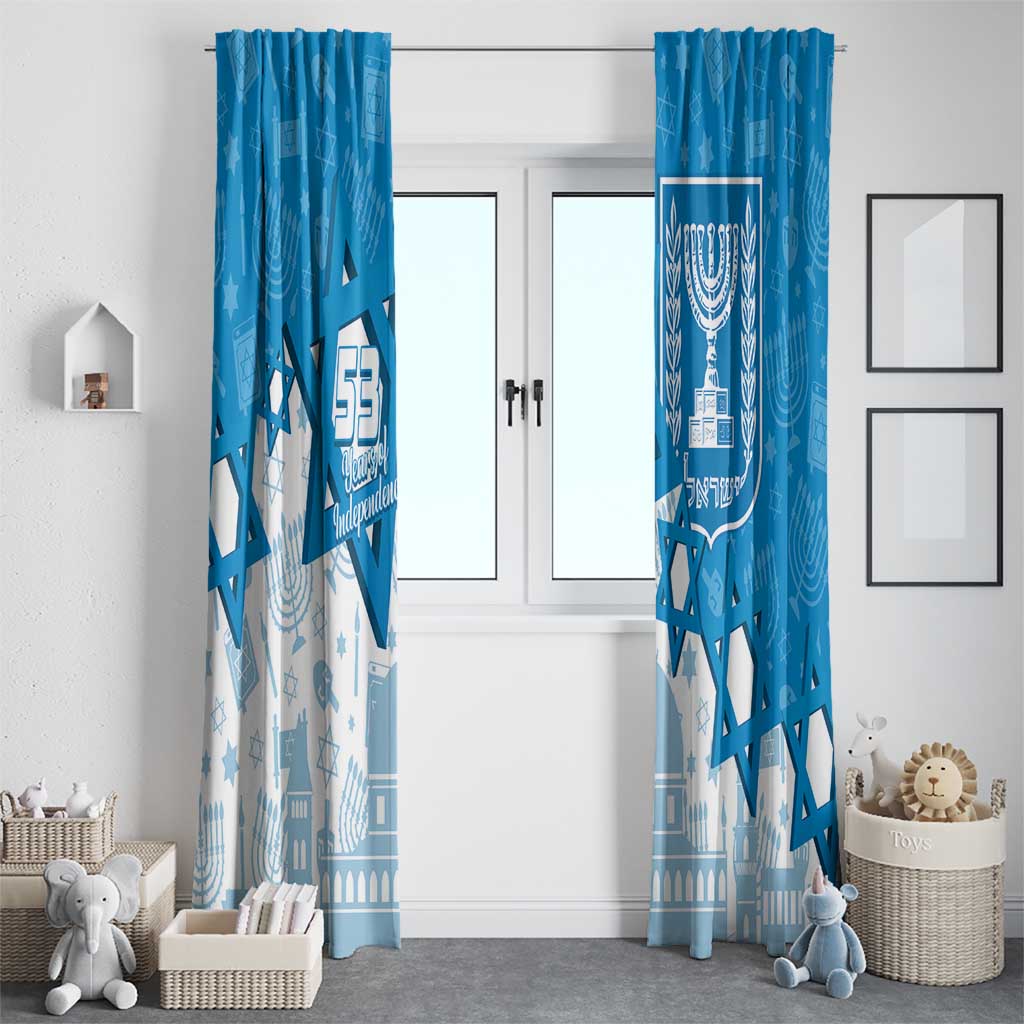 Israel Independence Day Window Curtain Yom Ha'atzmaut Star Of David Jewish Pattern