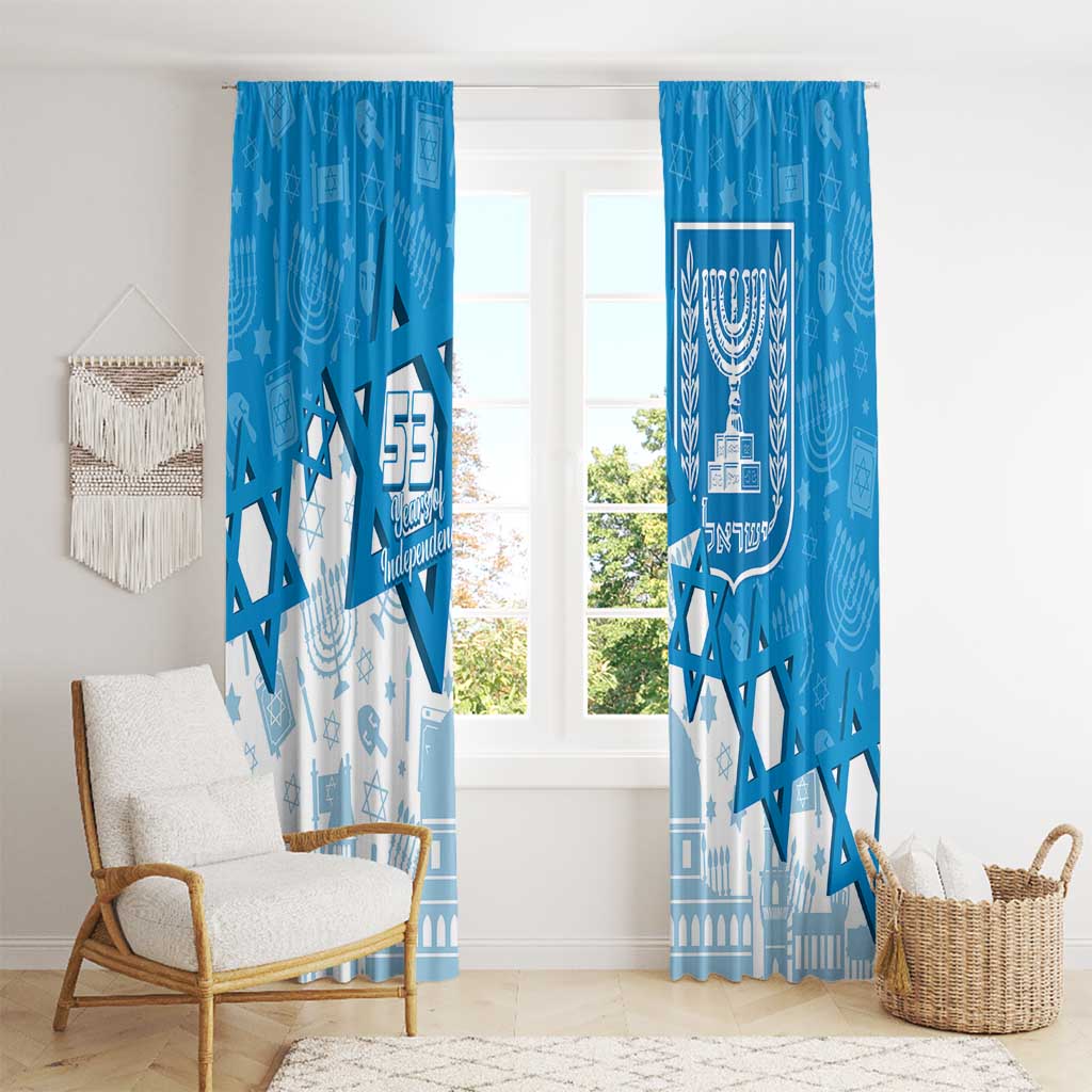 Israel Independence Day Window Curtain Yom Ha'atzmaut Star Of David Jewish Pattern
