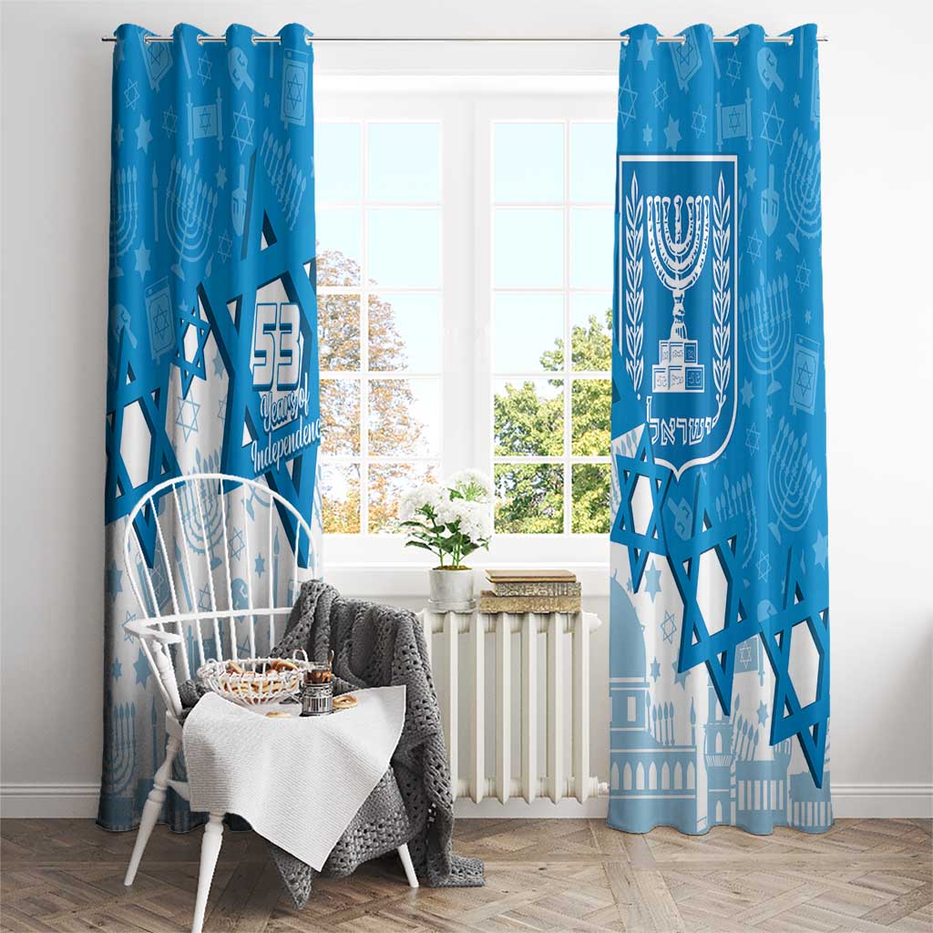 Israel Independence Day Window Curtain Yom Ha'atzmaut Star Of David Jewish Pattern