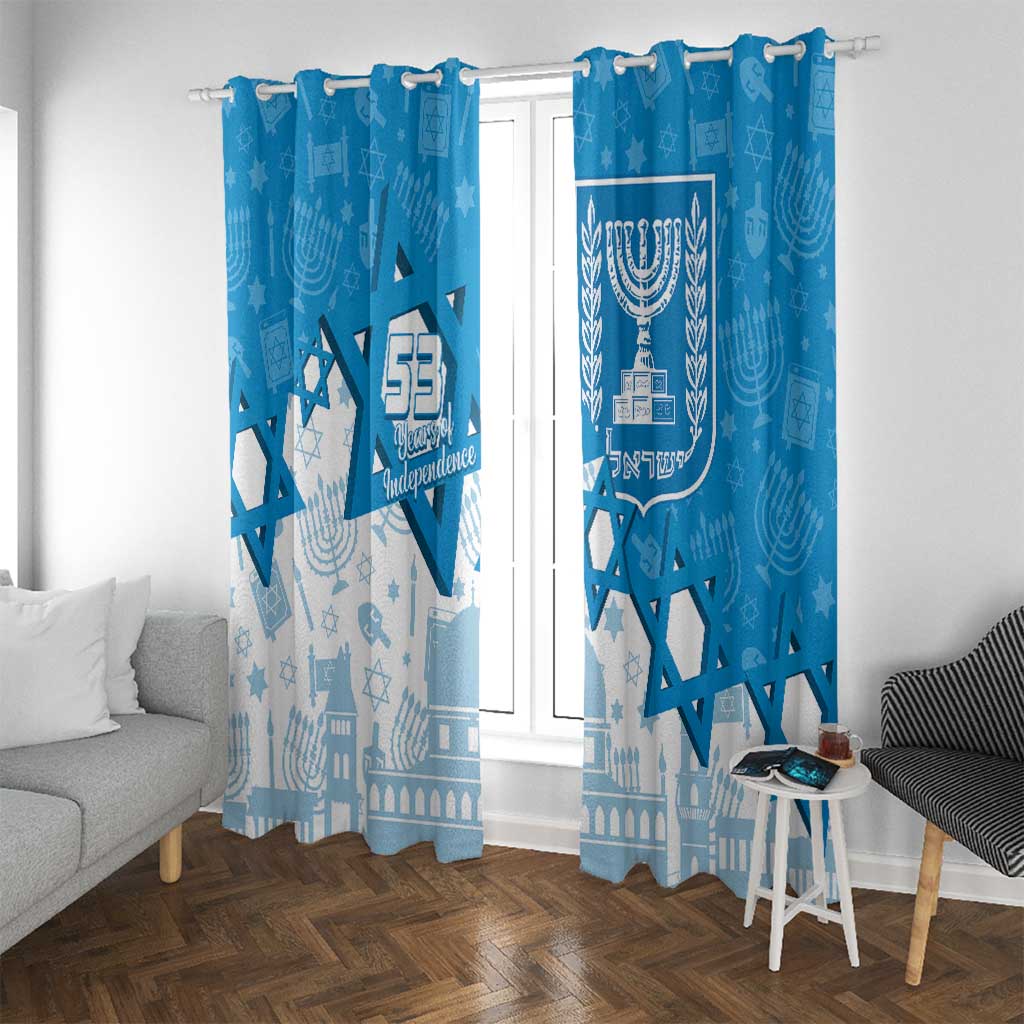 Israel Independence Day Window Curtain Yom Ha'atzmaut Star Of David Jewish Pattern