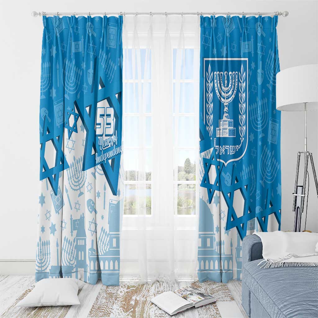 Israel Independence Day Window Curtain Yom Ha'atzmaut Star Of David Jewish Pattern