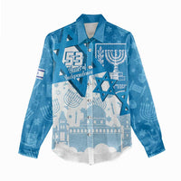 Israel Independence Day Women Casual Shirt Yom Ha'atzmaut Star Of David Jewish Pattern