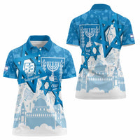 Israel Independence Day Women Polo Shirt Yom Ha'atzmaut Star Of David Jewish Pattern