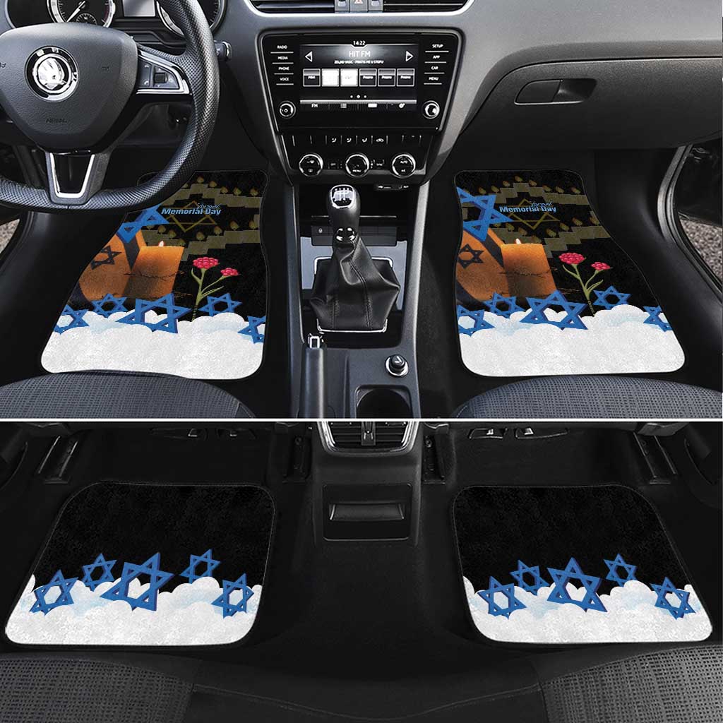 Israel Memorial Day Car Mats Red Everlasting Flower With Candle Light