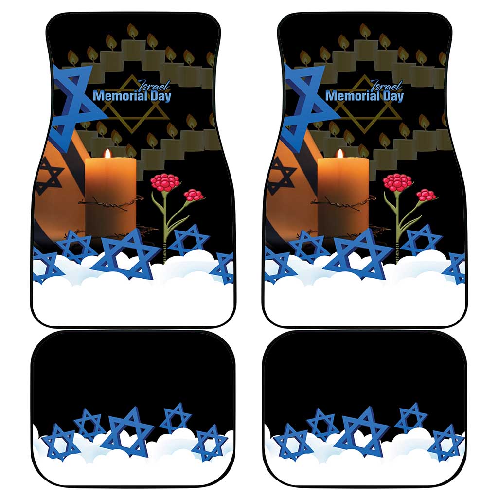 Israel Memorial Day Car Mats Red Everlasting Flower With Candle Light