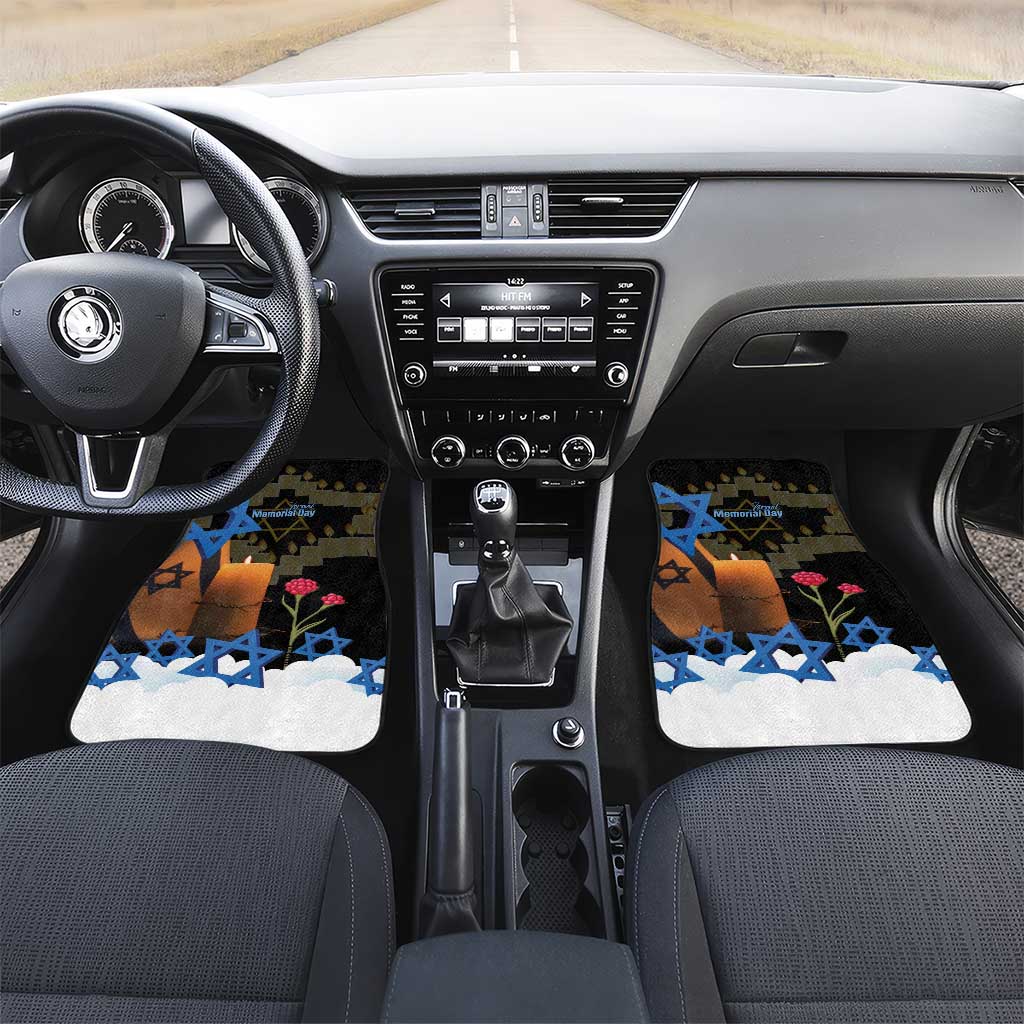 Israel Memorial Day Car Mats Red Everlasting Flower With Candle Light