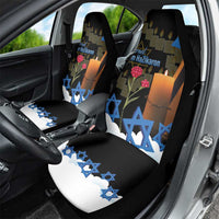 Israel Memorial Day Car Seat Cover Red Everlasting Flower With Candle Light