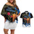 Israel Memorial Day Couples Matching Off Shoulder Short Dress and Hawaiian Shirt Red Everlasting Flower With Candle Light