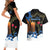 Israel Memorial Day Couples Matching Short Sleeve Bodycon Dress and Hawaiian Shirt Red Everlasting Flower With Candle Light