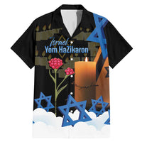 Israel Memorial Day Family Matching Mermaid Dress and Hawaiian Shirt Red Everlasting Flower With Candle Light