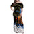 Israel Memorial Day Family Matching Off Shoulder Maxi Dress and Hawaiian Shirt Red Everlasting Flower With Candle Light