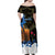 Israel Memorial Day Family Matching Off Shoulder Maxi Dress and Hawaiian Shirt Red Everlasting Flower With Candle Light