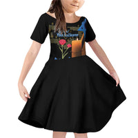Israel Memorial Day Family Matching Off Shoulder Short Dress and Hawaiian Shirt Red Everlasting Flower With Candle Light