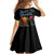 Israel Memorial Day Family Matching Off Shoulder Short Dress and Hawaiian Shirt Red Everlasting Flower With Candle Light