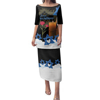 Israel Memorial Day Family Matching Puletasi and Hawaiian Shirt Red Everlasting Flower With Candle Light