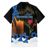 Israel Memorial Day Family Matching Summer Maxi Dress and Hawaiian Shirt Red Everlasting Flower With Candle Light