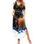 Israel Memorial Day Family Matching Summer Maxi Dress and Hawaiian Shirt Red Everlasting Flower With Candle Light