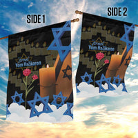 Israel Memorial Day Garden Flag Red Everlasting Flower With Candle Light