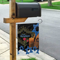 Israel Memorial Day Garden Flag Red Everlasting Flower With Candle Light