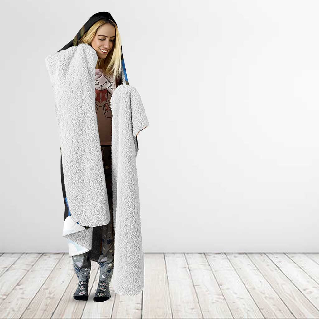 Israel Memorial Day Hooded Blanket Red Everlasting Flower With Candle Light