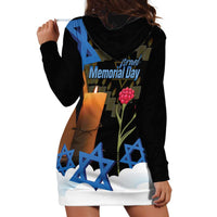 Israel Memorial Day Hoodie Dress Red Everlasting Flower With Candle Light