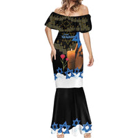 Israel Memorial Day Mermaid Dress Red Everlasting Flower With Candle Light