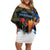 Israel Memorial Day Off Shoulder Short Dress Red Everlasting Flower With Candle Light