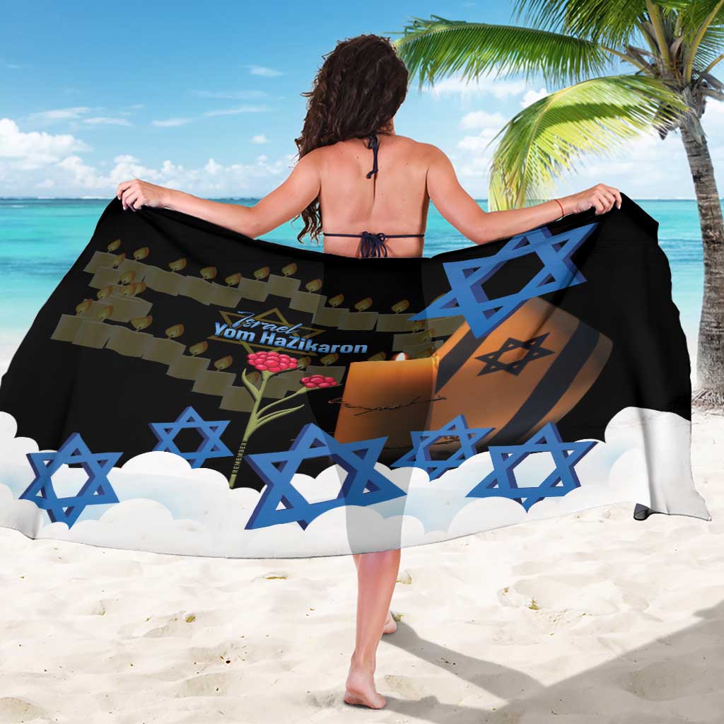 Israel Memorial Day Sarong Red Everlasting Flower With Candle Light