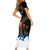 Israel Memorial Day Short Sleeve Bodycon Dress Red Everlasting Flower With Candle Light