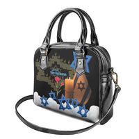 Israel Memorial Day Shoulder Handbag Red Everlasting Flower With Candle Light