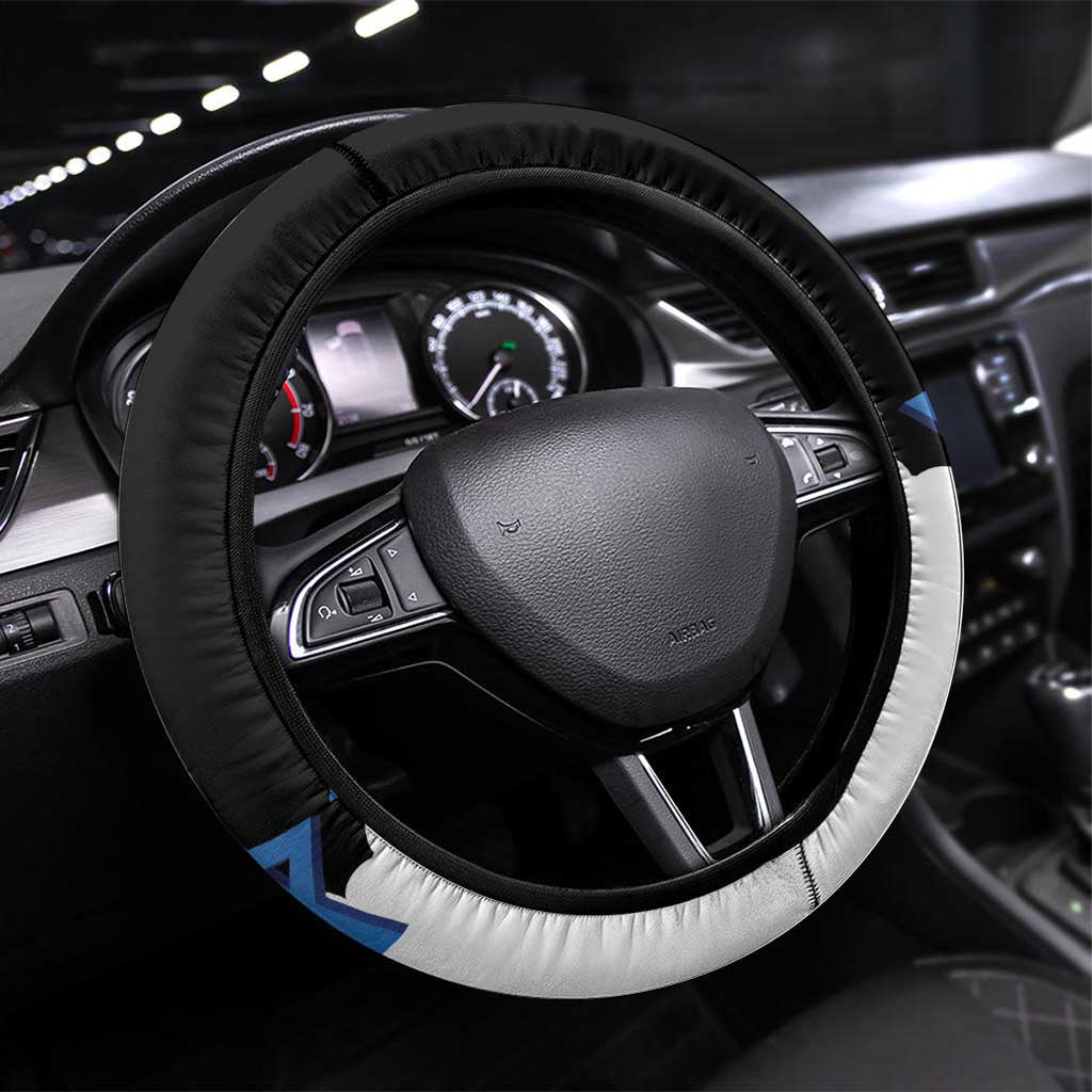 Israel Memorial Day Steering Wheel Cover Red Everlasting Flower With Candle Light