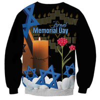 Israel Memorial Day Sweatshirt Red Everlasting Flower With Candle Light