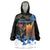 Israel Memorial Day Wearable Blanket Hoodie Red Everlasting Flower With Candle Light
