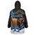 Israel Memorial Day Wearable Blanket Hoodie Red Everlasting Flower With Candle Light