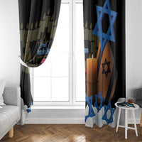 Israel Memorial Day Window Curtain Red Everlasting Flower With Candle Light