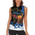 Israel Memorial Day Women Sleeveless Polo Shirt Red Everlasting Flower With Candle Light