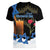 Israel Memorial Day Women V-Neck T-Shirt Red Everlasting Flower With Candle Light