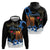 Israel Memorial Day Zip Hoodie Red Everlasting Flower With Candle Light